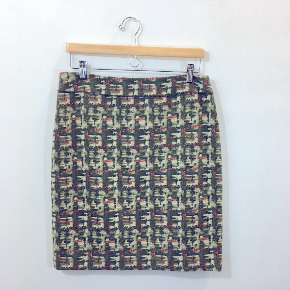 Worth green and red printed skirt size 8